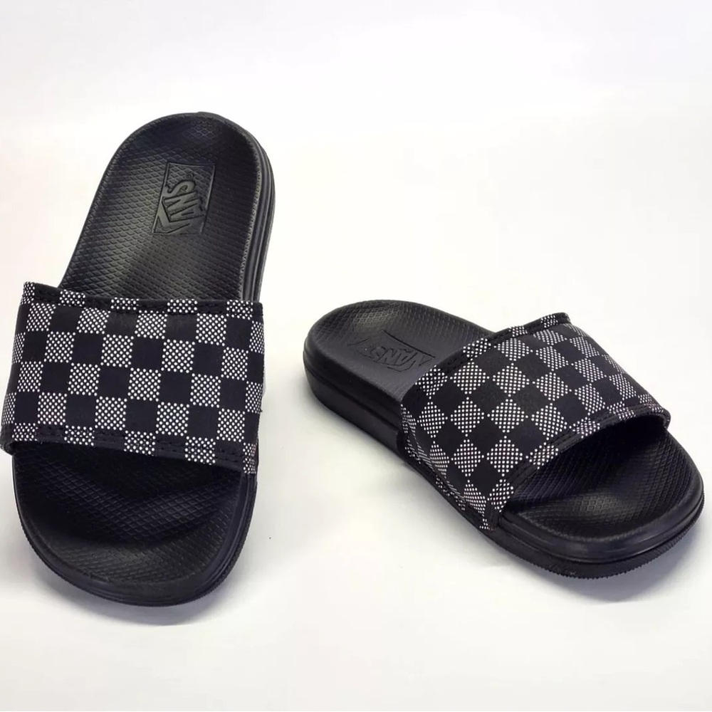 Vans checkered slides slide on slip on sandals size 9.5 women’s men’s size 8